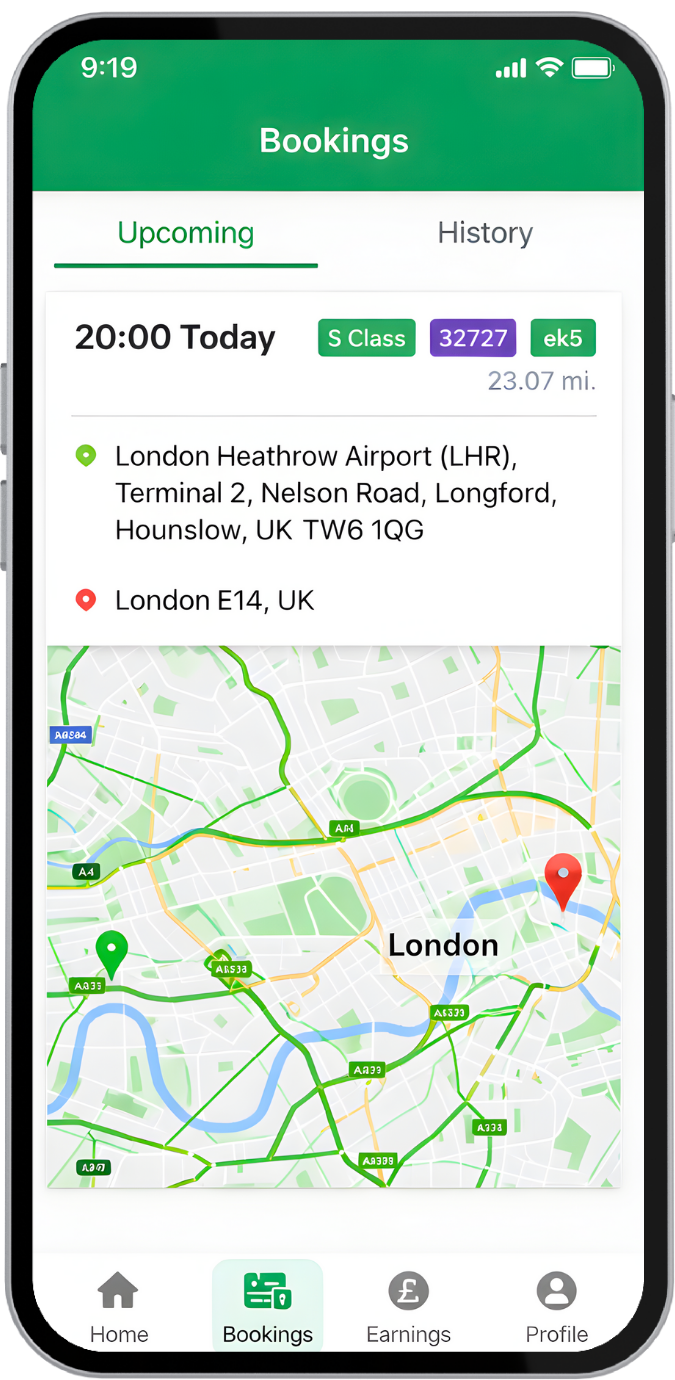 UKCB Bookings Screen
